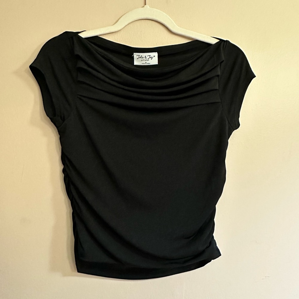 Jolie & Joy Black Short Sleeve Top Size Medium